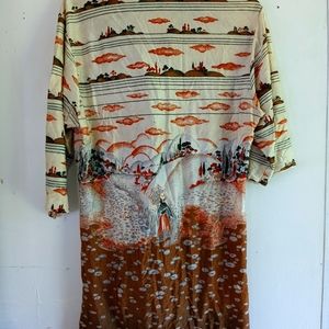 '70s novelty print button up